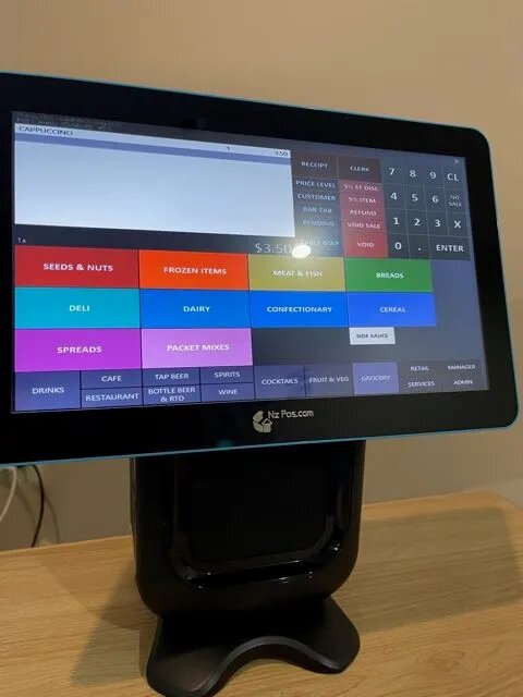 POS system in use at a cafe